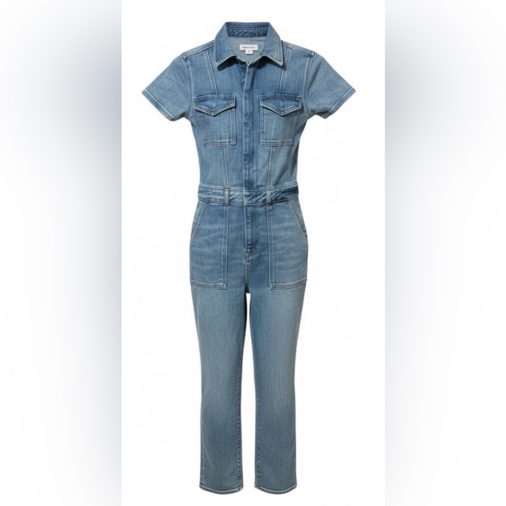 Good American Light Blue Denim jumpsuit NWT